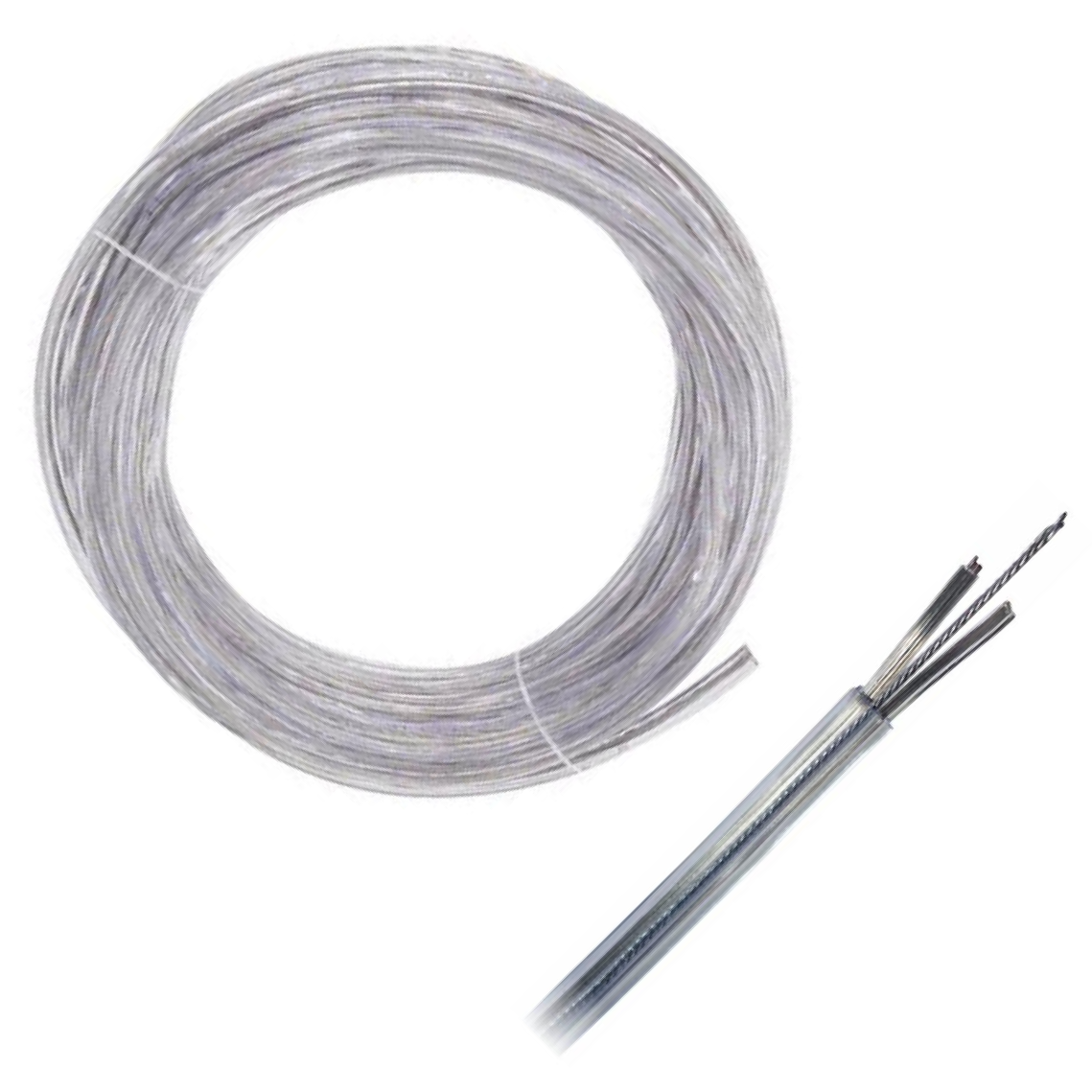 Cabo PP 2x0.13 Cristal Estanhado com Fio de Aço para LED Rolo com 10 Metros - DNI - PP213ACSNE10