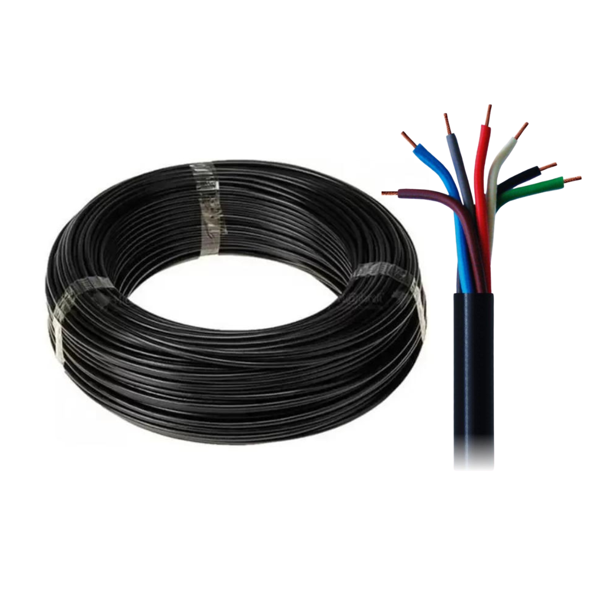 Cabo PP 7 Vias para Instalação Automotiva Rolo com 25m - DNI - HFX PP710