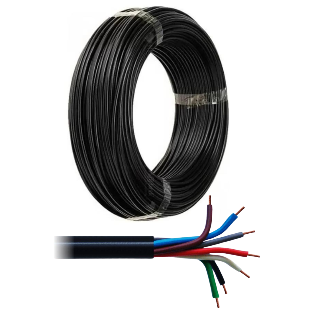 Cabo PP 7 Vias para Instalação Automotiva Rolo com 25m - DNI - HFX PP710