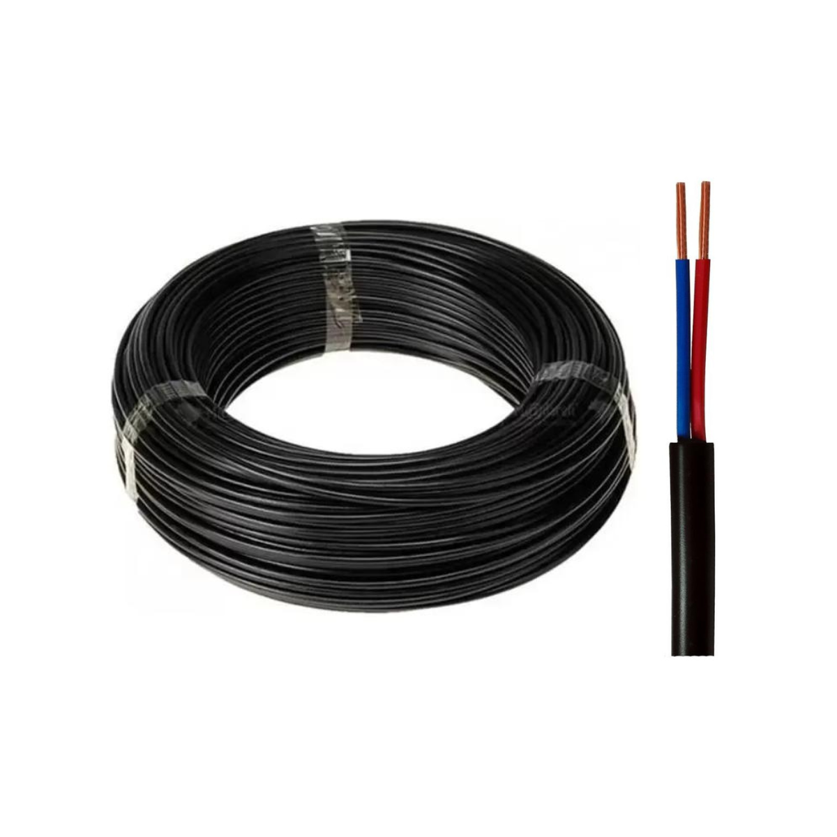 Cabo Preto 2x0.50mm² para Instalação Elétrica 5 Metros - DNI - PP205PTE5