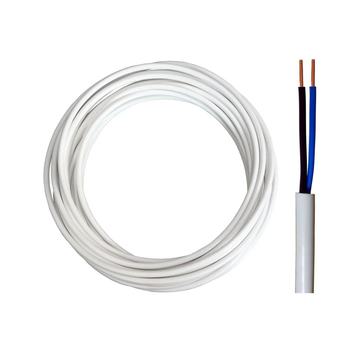 Cabo Tipo PP Branco para Iluminação LED e Som 2x0,50 5 Metros - DNI - PP205BRE5