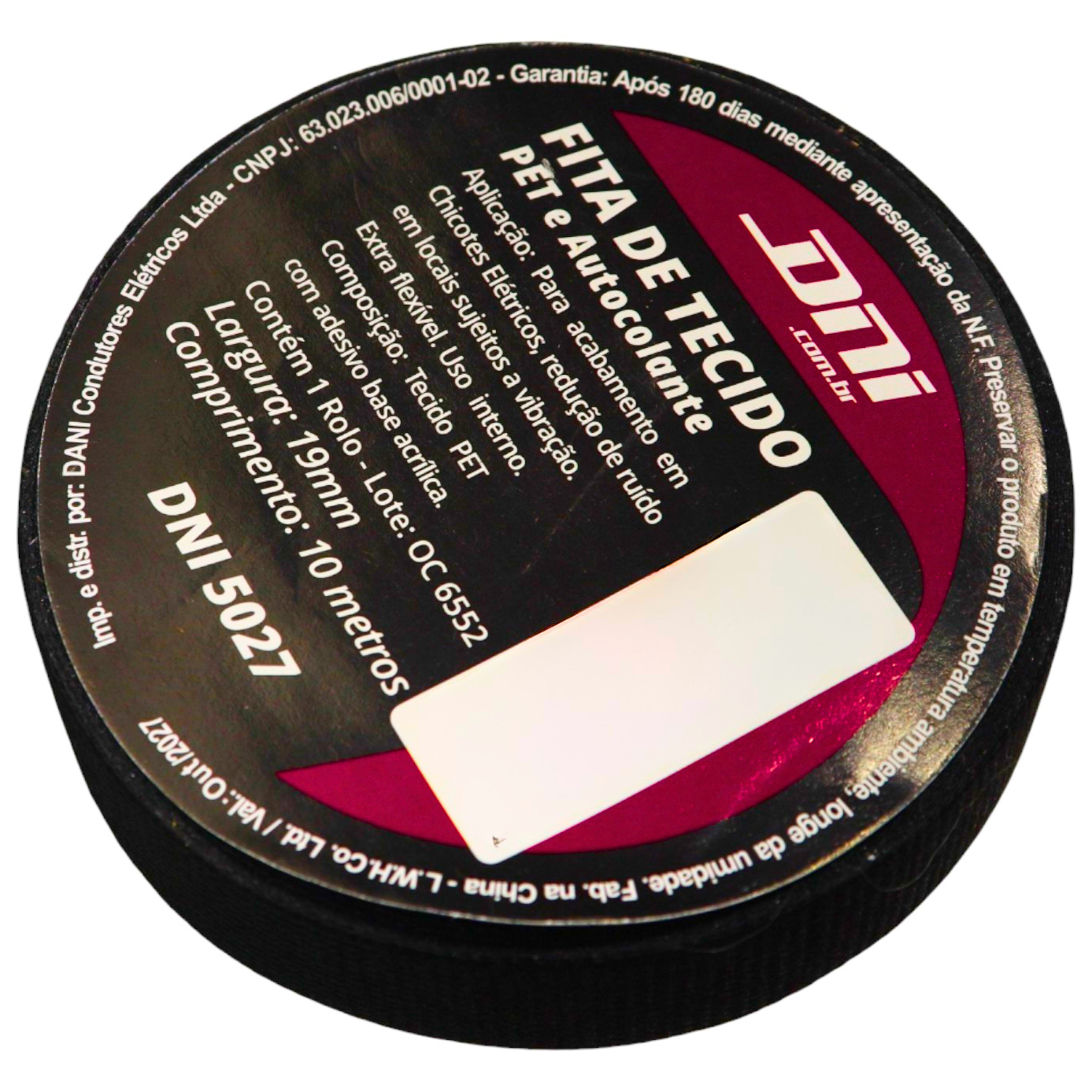 Fita em Tecido PET Autocolante Anti Ruído Extra Flexível 10 Metros - DNI - 5027