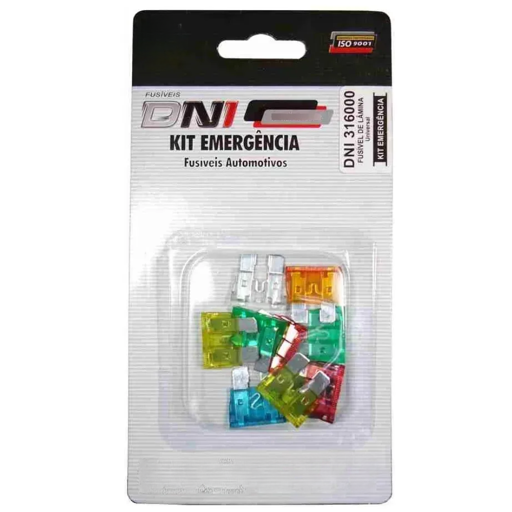 Fusível Lâmina Kit de Emergência 10 Peças Blister - DNI - 316000