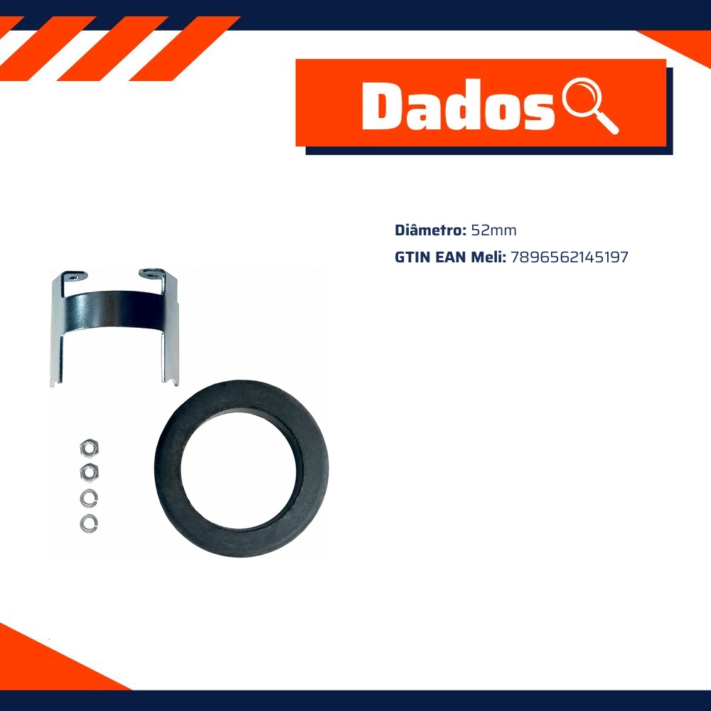 Kit Fixador com Amortecedor para Horímetro 52mm - DNI - 4519