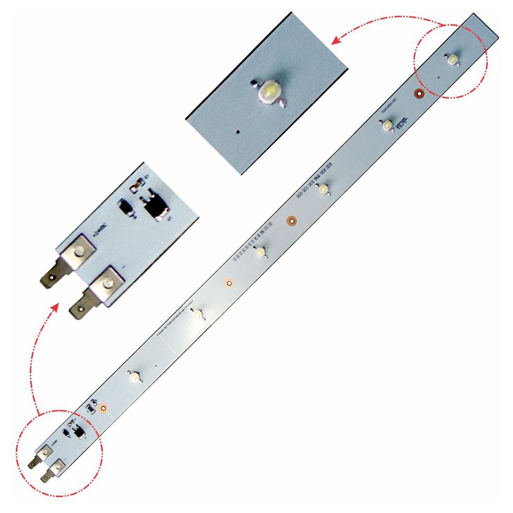 Régua 6 LEDs 55cm 24V com Terminais Lâmpada para Ônibus - DNI - 8847