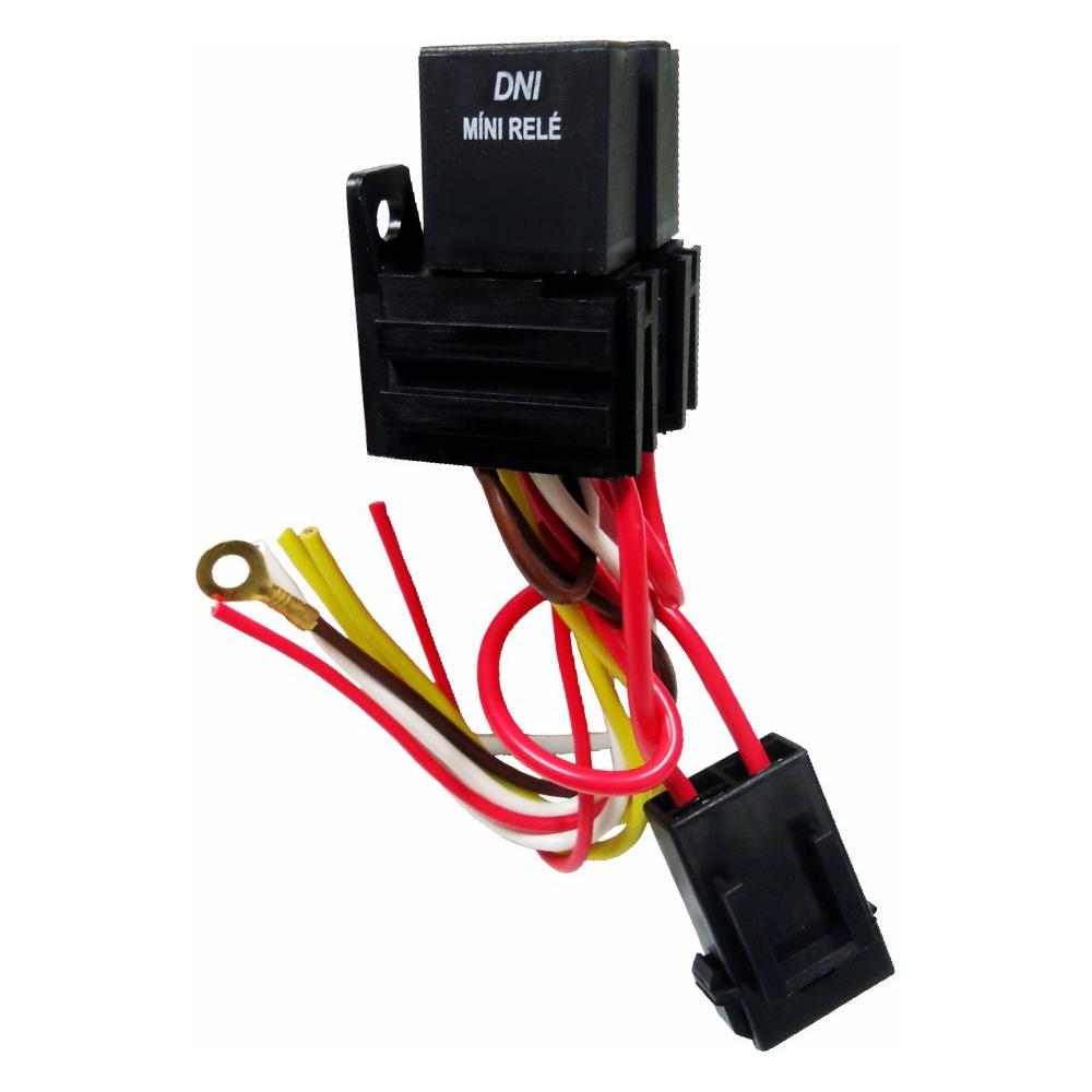 2 Mini Relés Reversores com Soquete Fusível 40/30A 5 Terminais - DNI - 7539