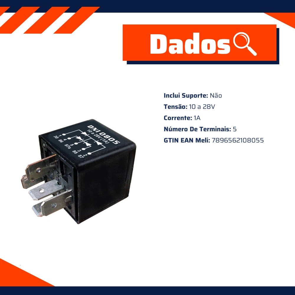 Caixa de Diodos 5 Terminais sem Suporte 10 a 28V - DNI - 0805