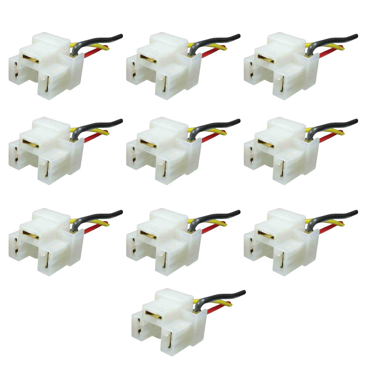 Kit 10 Chicotes com Soquete para Relé de 3 Terminais - DNI - 7501
