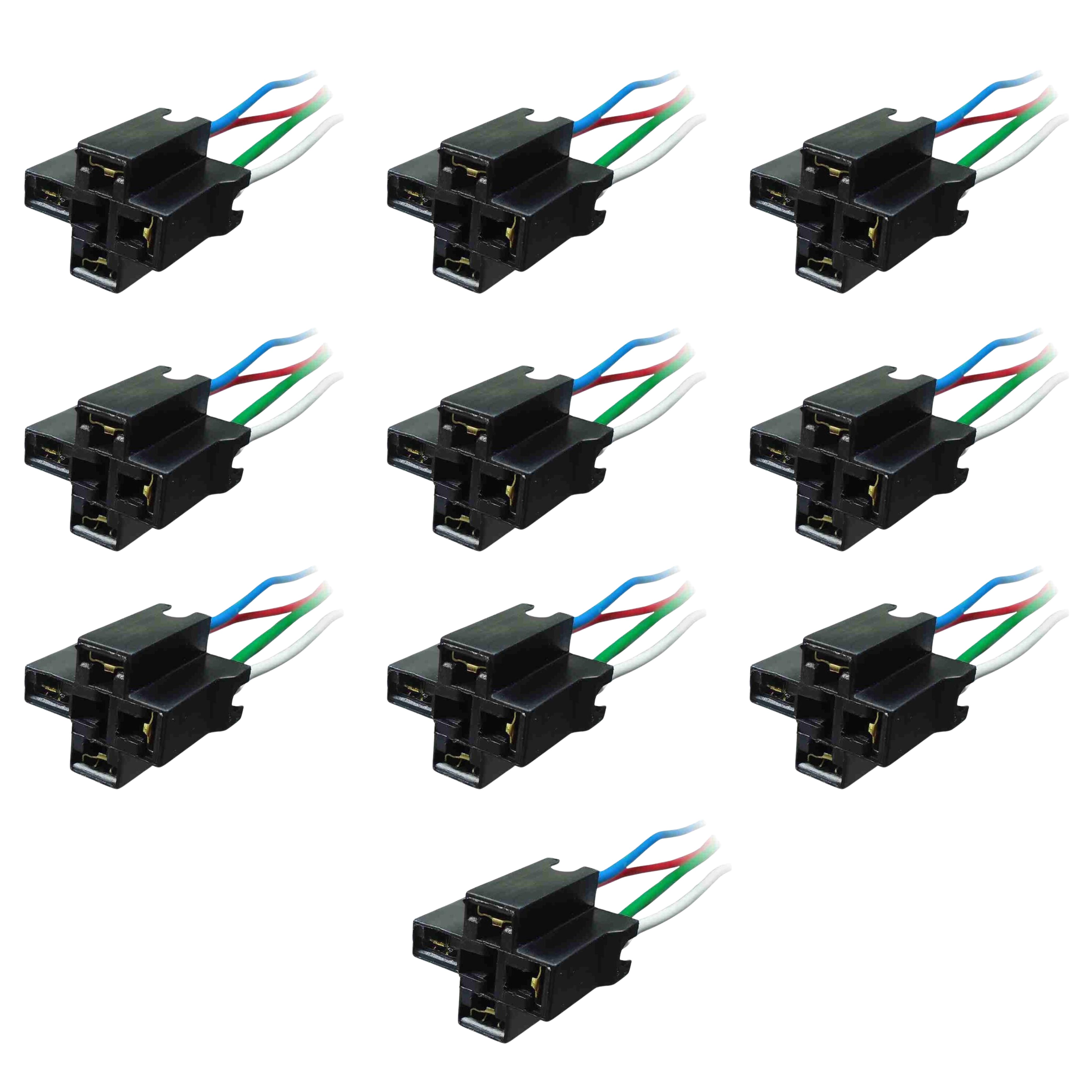Kit 10 Chicotes com Soquete para Relé de 4 Terminais - DNI - 7502