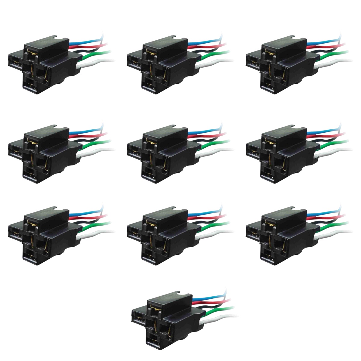 Kit 10 Chicotes com Soquete para Relé de 5 Terminais - DNI - 7503