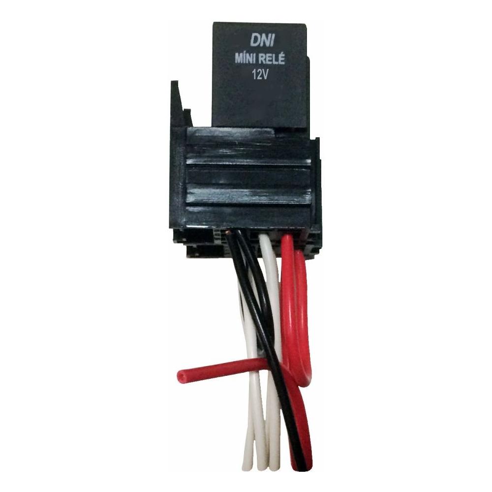 Mini Relé com Soquete Chicote Modular 40/30A 12V 5 Terminais - DNI - 7535