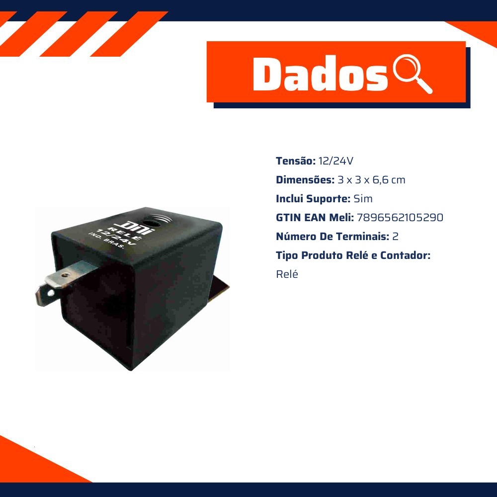 Relé Cigarra Som Contínuo 12/24V - DNI - 0529