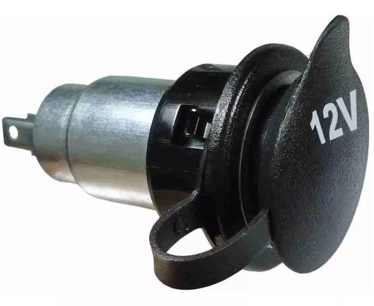 Tomada Polarizada Universal 12V com Tampa - DNI - 0607
