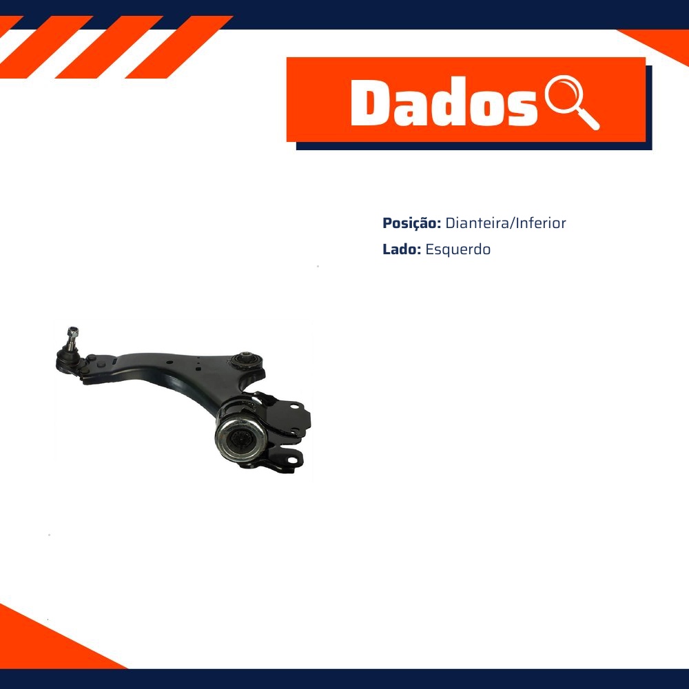 Bandeja de Suspensão Inferior Dianteira Lado Esquerdo para Land Rover Freelander 2 - Delphi - TC2858