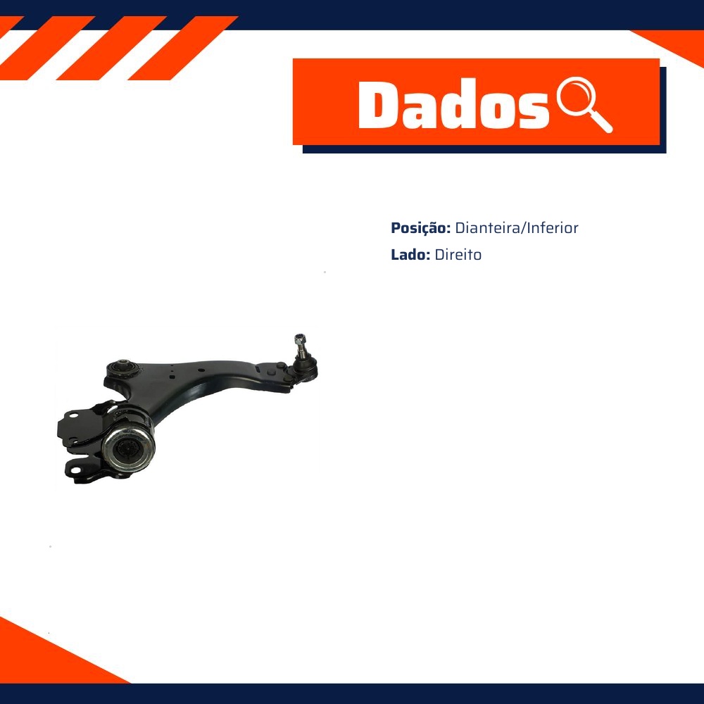 Bandeja de Suspensão Inferior Dianteira Lado Direito para Land Rover Freelander 2 - Delphi - TC2859