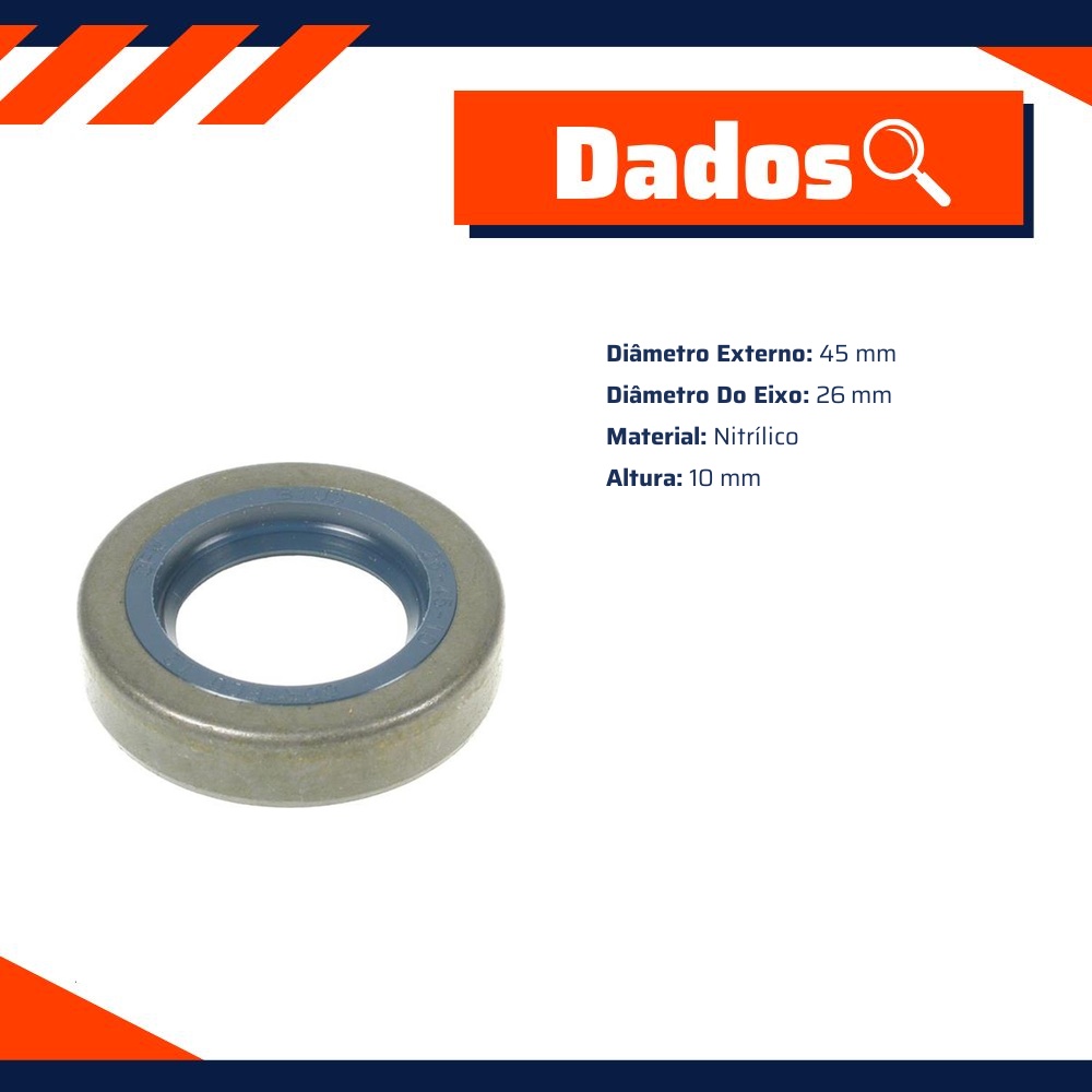 Retentor da Bomba Injetora 26 x 45 x 10 mm - Corteco - 1200N