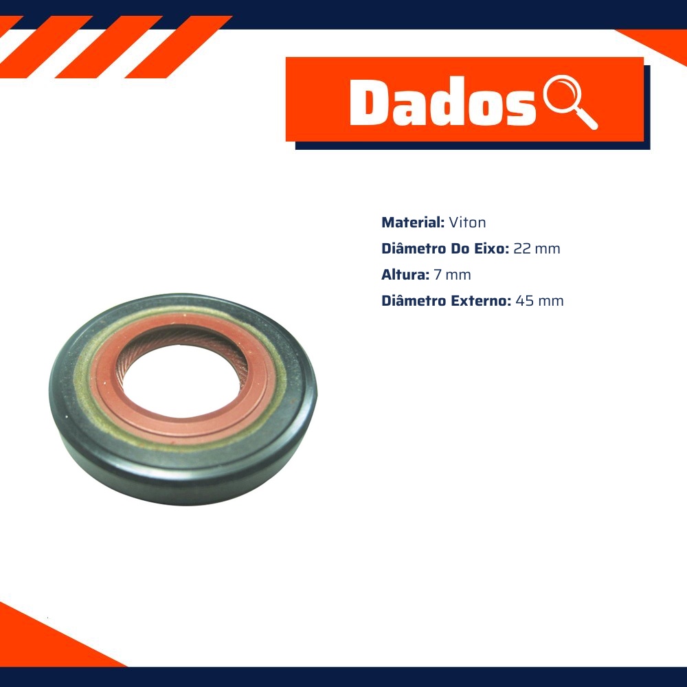 Retentor do Comando 22 x 45 x 7 mm - Corteco - 7483V