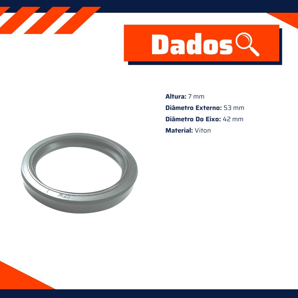 Retentor do Comando 42 x 53 x 7 mm - Corteco - 7759V