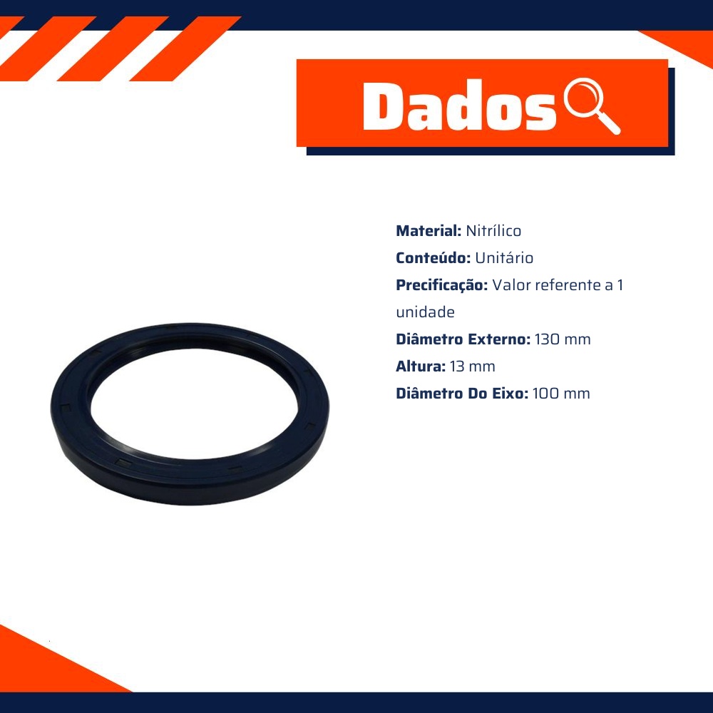 Retentor do Cubo de Roda 100 x 130 x 13 mm - Corteco - 1974PRO