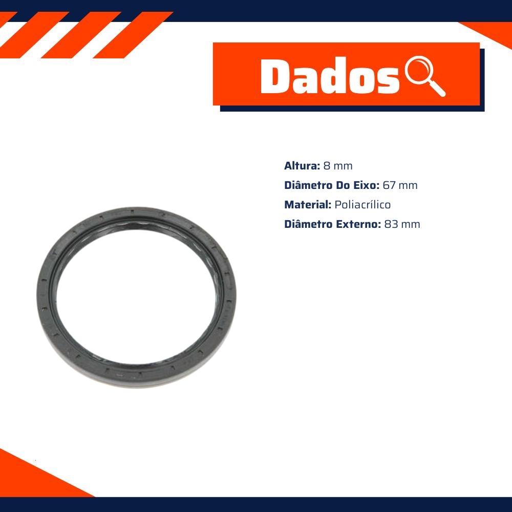Retentor do Diferencial 67 x 83 x 8 mm - Corteco - 3862P