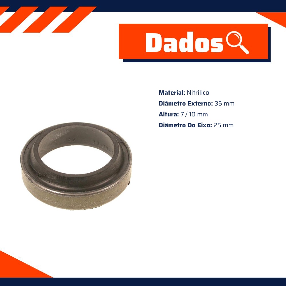 Retentor do Seletor de Marcha 25 x 35 x 7/10 mm - Corteco - 4013N