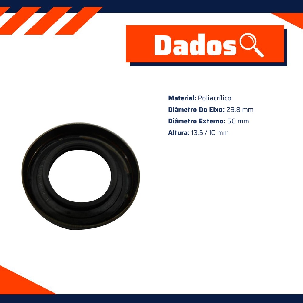 Retentor do Semieixo 29,8 x 50 x 13,5/10 mm - Corteco - 7875P