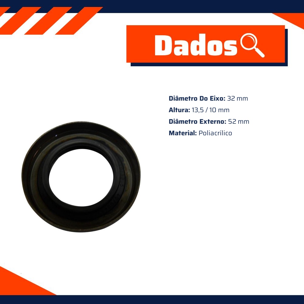 Retentor do Semieixo 32 x 52 x 13,5/10 mm - Corteco - 7868P