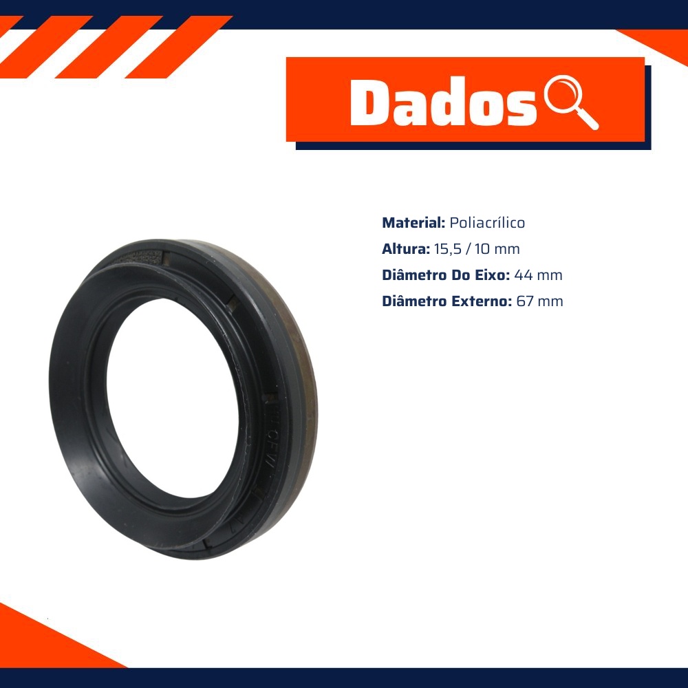 Retentor do Semieixo 44 x 67 x 15,5/10 mm - Corteco - 5620P