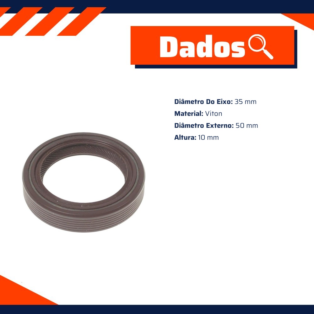 Retentor do Virabrequim 35 x 50 x 10 mm - Corteco - 207V