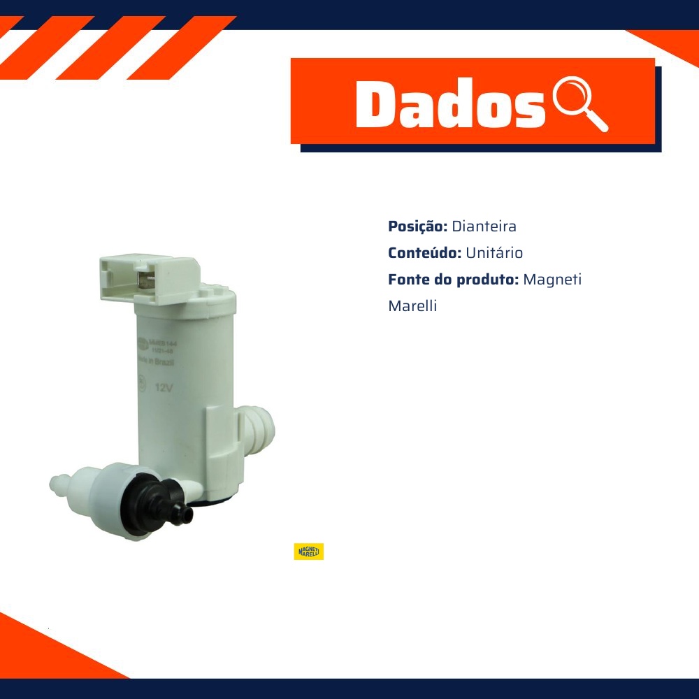 Eletrobomba Lavadora do Para-Brisas para Nissan March - Magneti Marelli - MMEB144