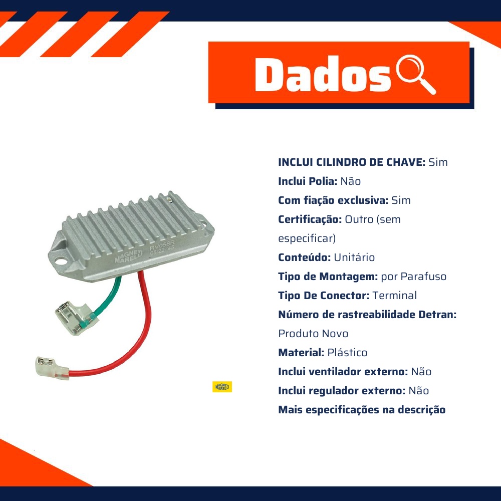 Regulador De Voltagem Ford Del Rey - Magneti Marelli - RV058R