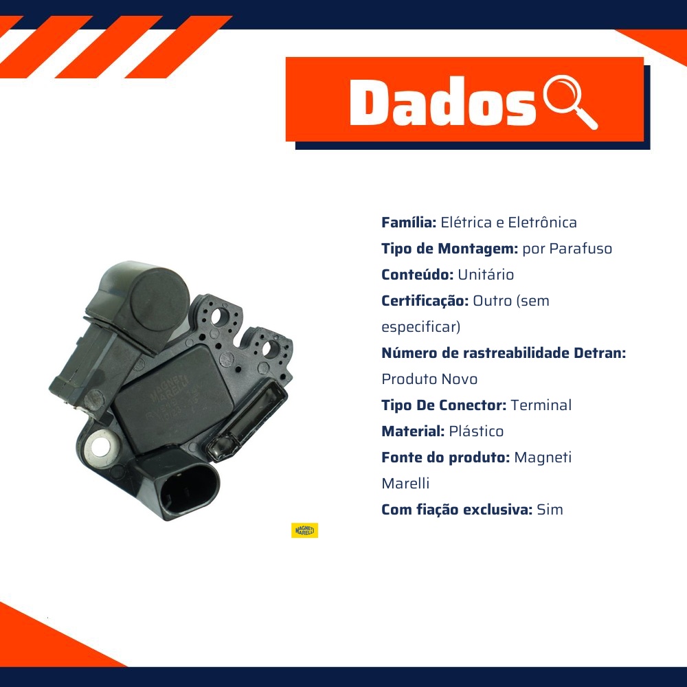 Regulador de Voltagem para Mercedes-Benz C 180 e E 200 - Magneti Marelli - RV919