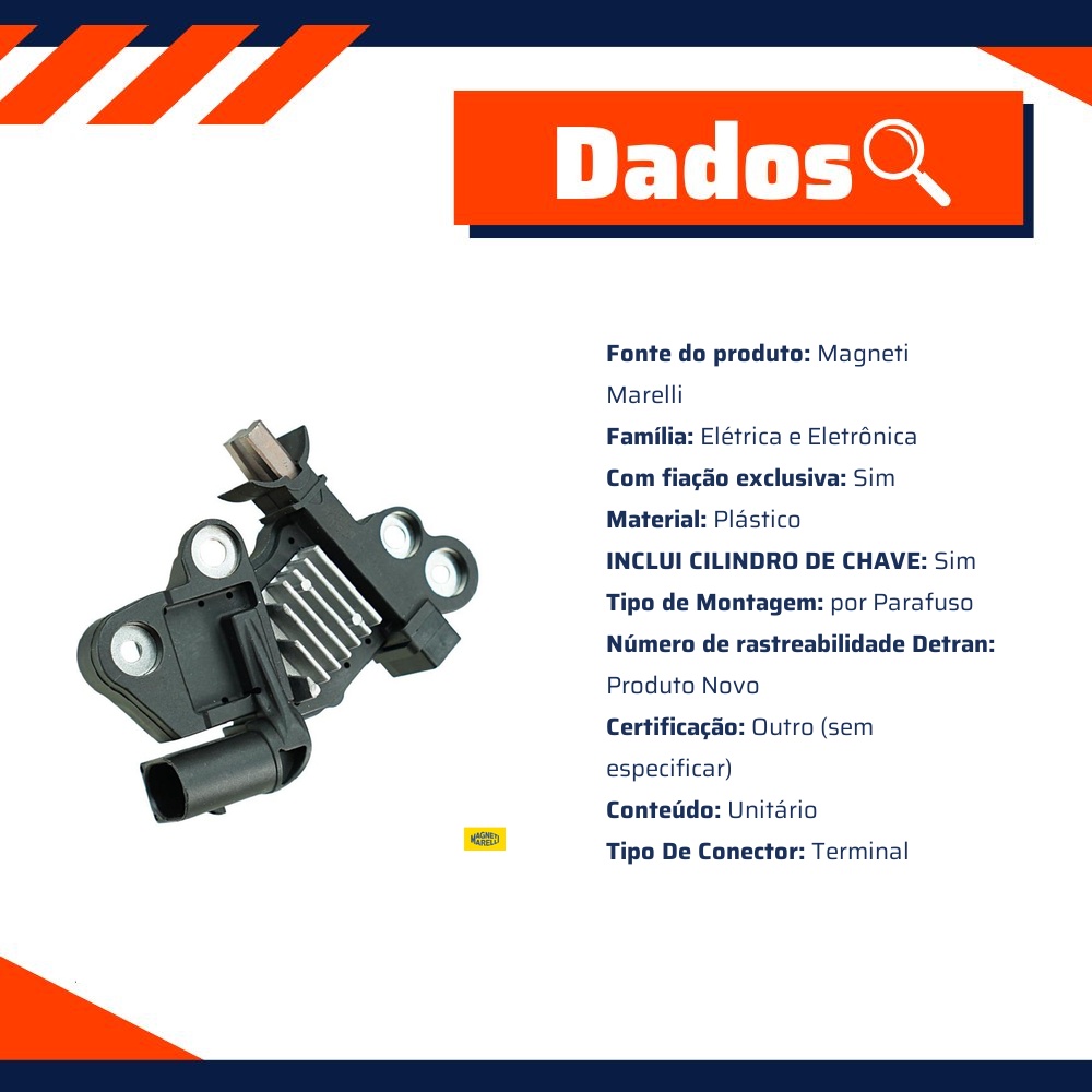 Regulador de Voltagem para Ford Ecosport e Ranger - Magneti Marelli - RV341
