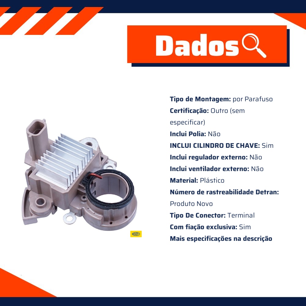Regulador de Voltagem para Renault Master - Magneti Marelli - RV762