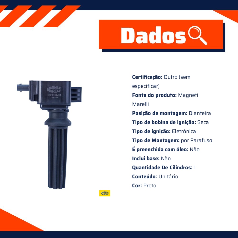Bobina de Ignição para Ford Fusion - Magneti Marelli - BI0148MM