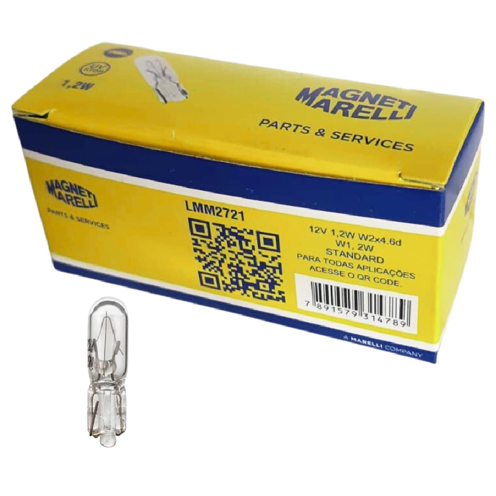 10 Lâmpadas Luz Do Painel / 12V 1,2W W2X4.6D W1,2W Standard Pinguinho - Magneti Marelli - LMM2721