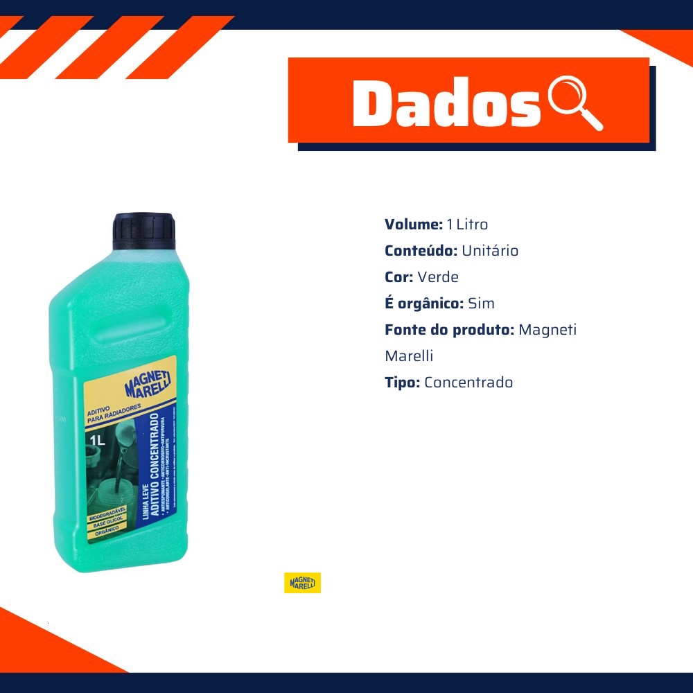 Aditivo para Radiador Verde Concentrado Orgânico 1 Litro - Magneti Marelli - FRMM6008