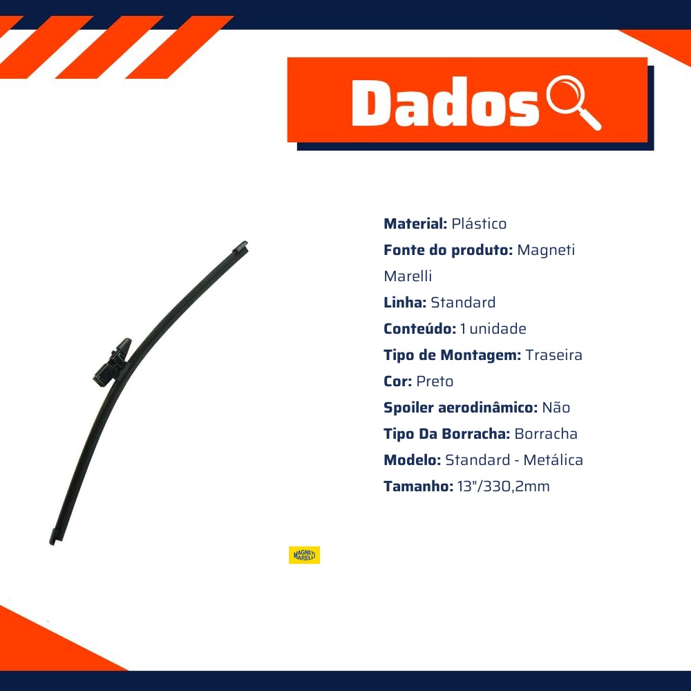 Palheta Traseira Standard 13"/330,2Mm Metálica - Magneti Marelli - PMM13T