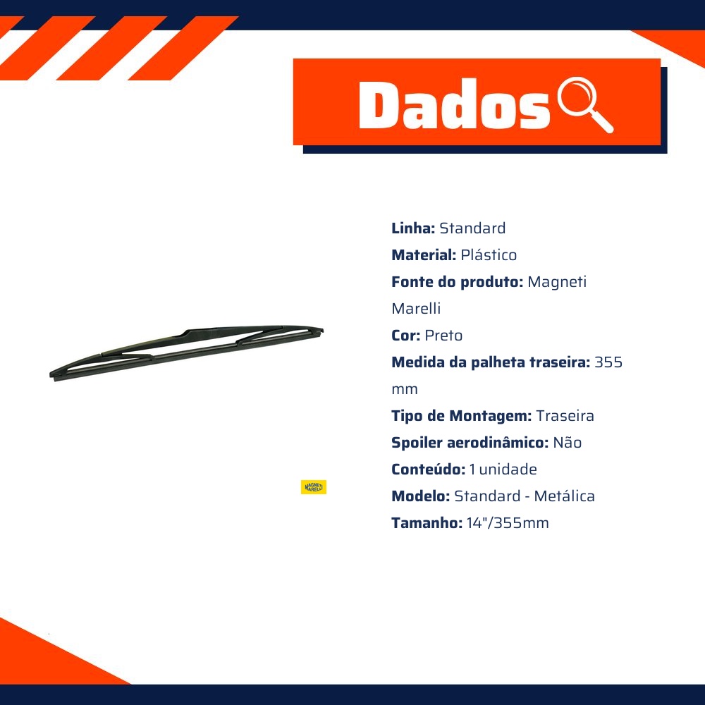 Palheta Traseira Standard 14"/355Mm Metálica Carenada - Magneti Marelli - PMM14.1T