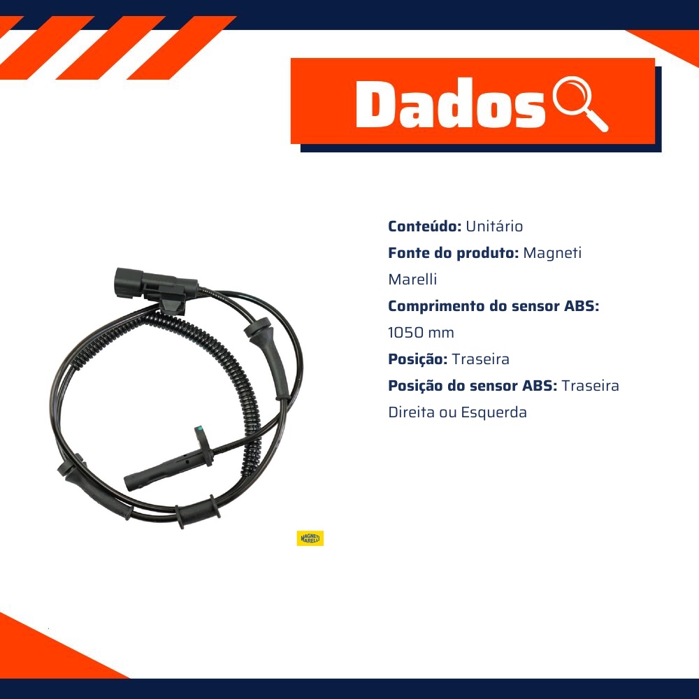 Sensor Abs Da Roda Traseira - Magneti Marelli - ABSMM270-TD/TE