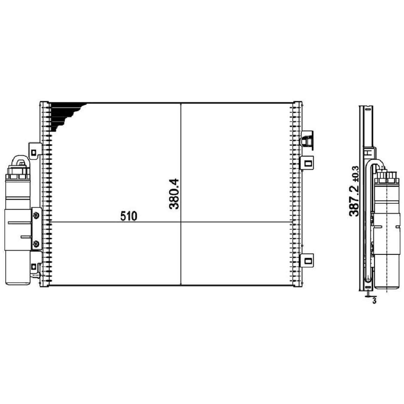 Condensador do Ar Condicionado para Renault Logan e Sandero - Magneti Marelli - S1337001MM