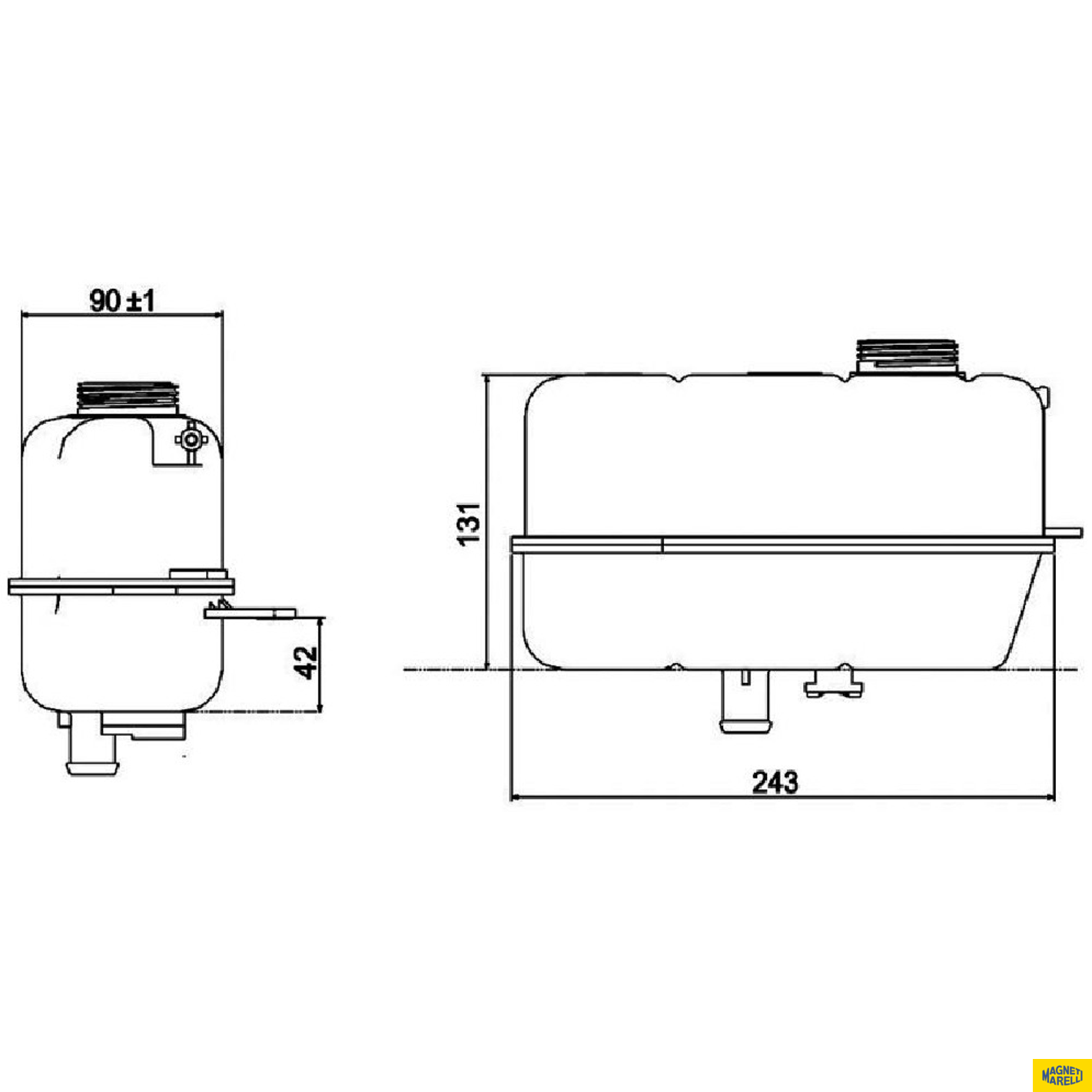 Tanque de Compensação para Fiat Palio e Siena - Magneti Marelli - N6265001MM