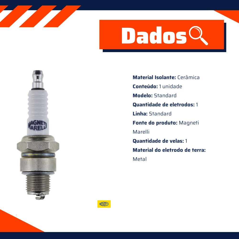 Vela de Ignição Standard - Magneti Marelli - E8CMM