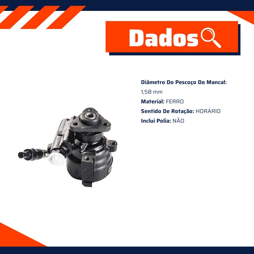 Bomba de Direção Hidráulica para Volkswagen Gol Parati - Indisa - DH454108