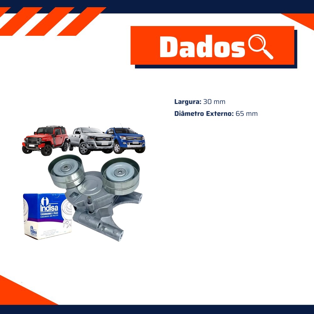 Tensionador da Correia para Ford Ranger e Troller T4 - Indisa - T203372
