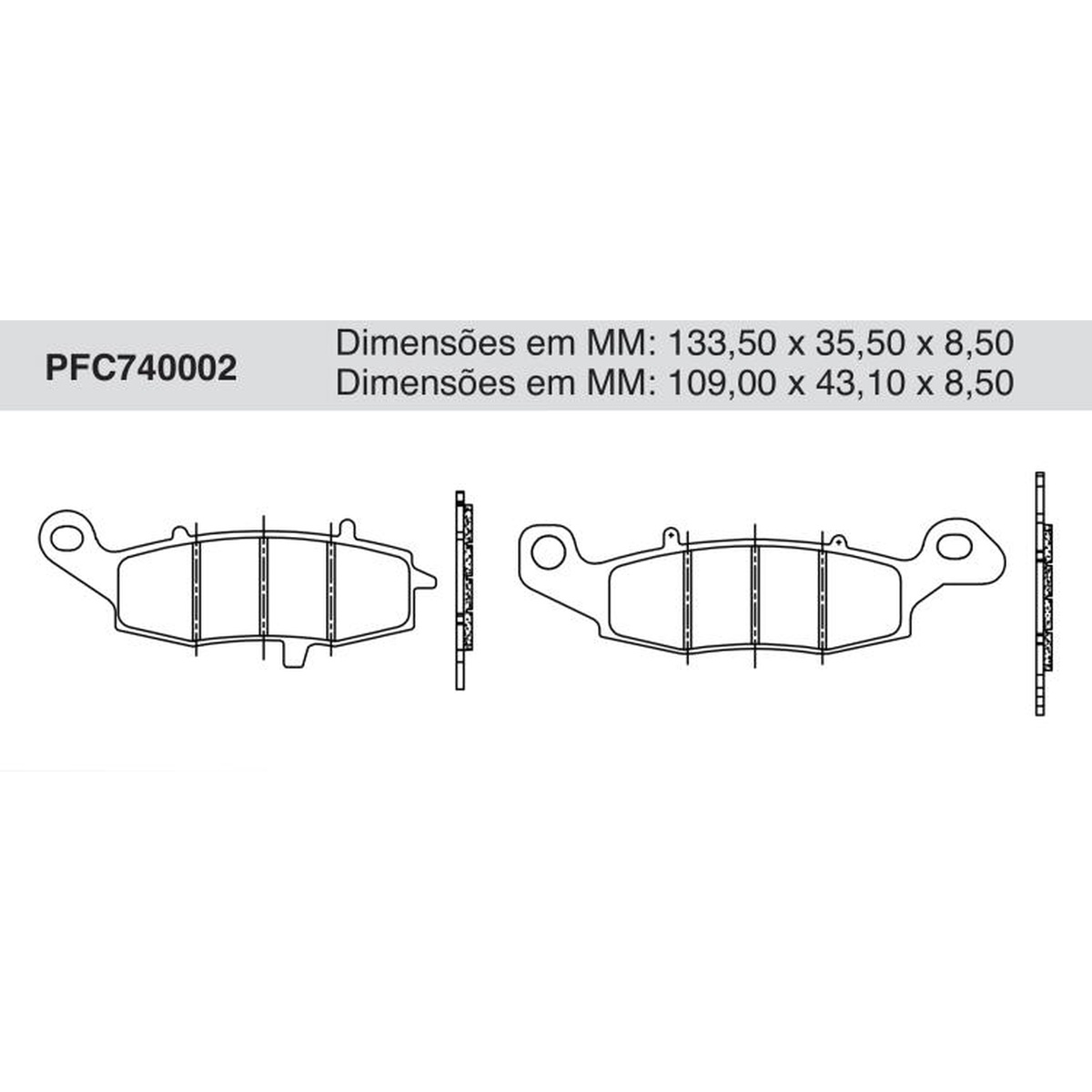 Jogo de Pastilha de Freio Dianteira - Cofap - PFC740002