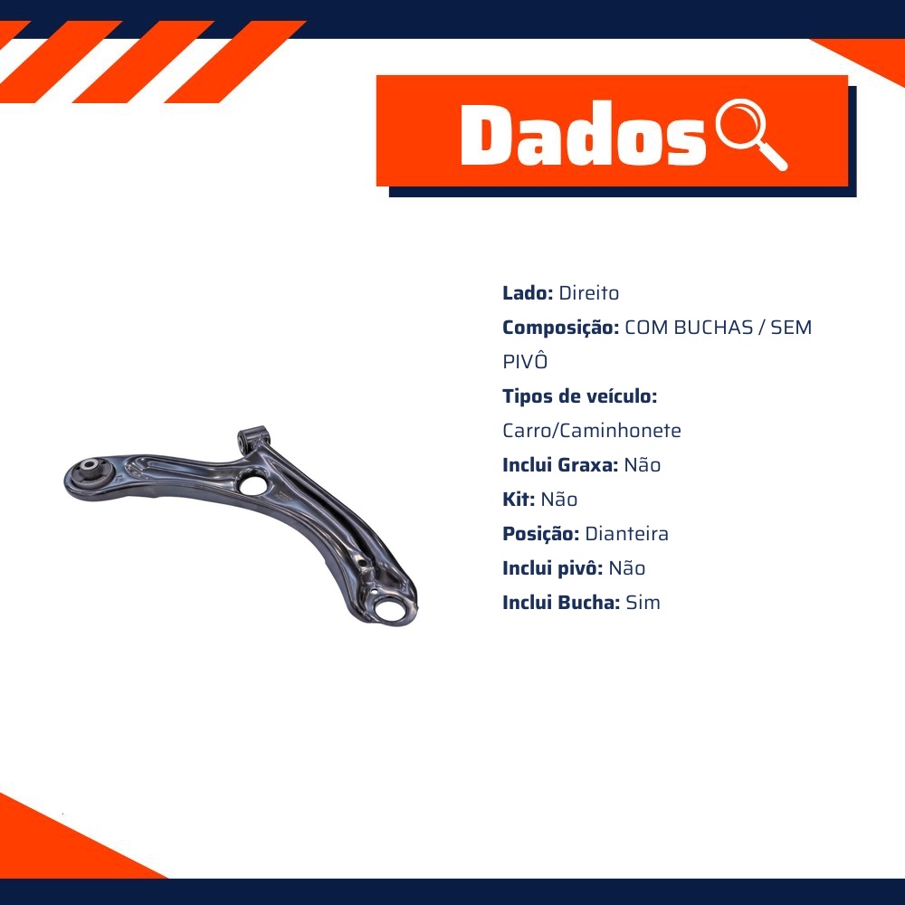Bandeja de Suspensão Dianteira Inferior com Buchas para Honda City e City Hatch - Cofap - BJC10036M