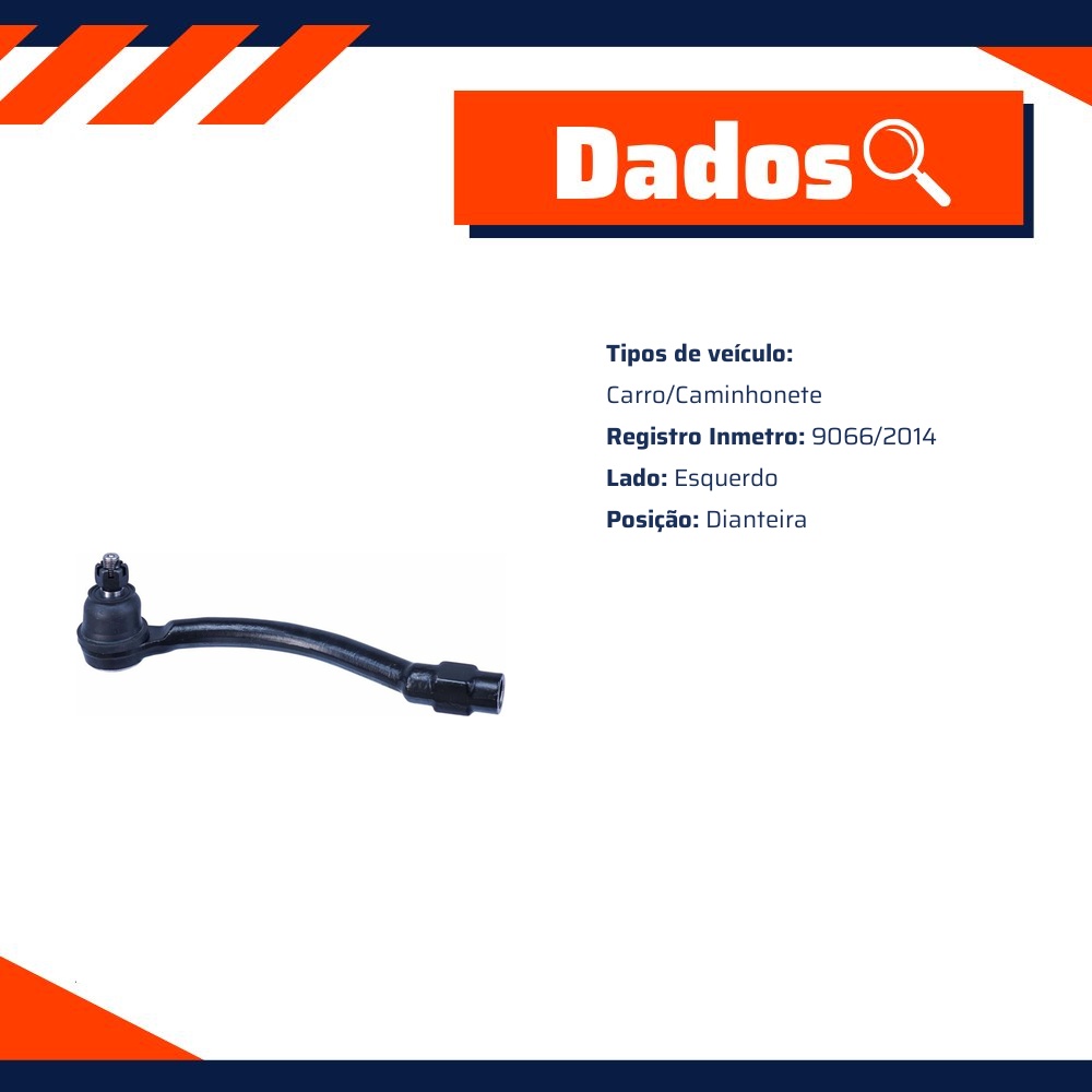 Terminal de Direção Dianteiro Esquerdo para Hyundai I30 e Veloster - Cofap - TDC32005M