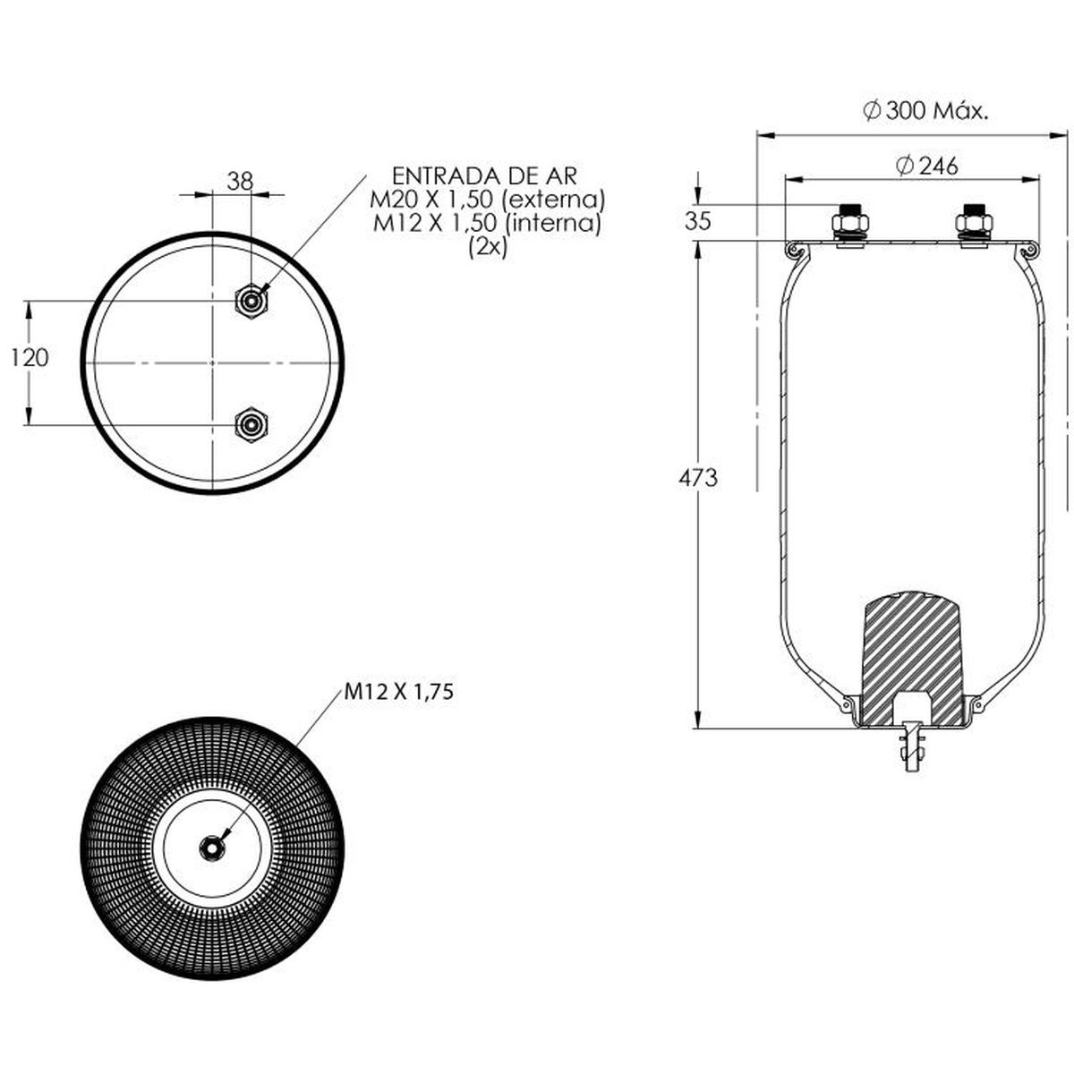 Kit Pneumático Para Eixo De Suspensão Sem Base - Cofap - KPC78301