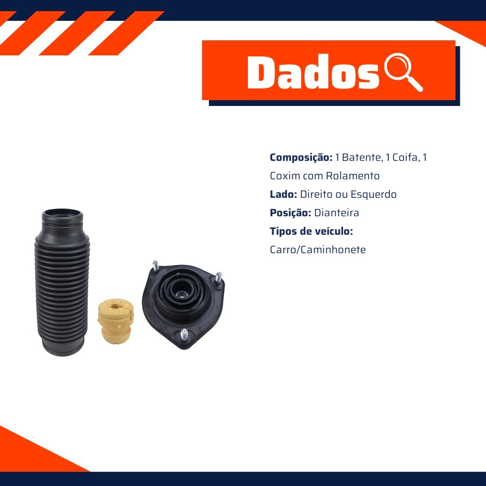 Kit para Amortecedor Dianteiro com Batente, Coifa e Coxim para Hyundai Elantra - Cofap - TKC32111